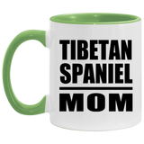Tibetan Spaniel Mom - 11oz Accent Mug Green