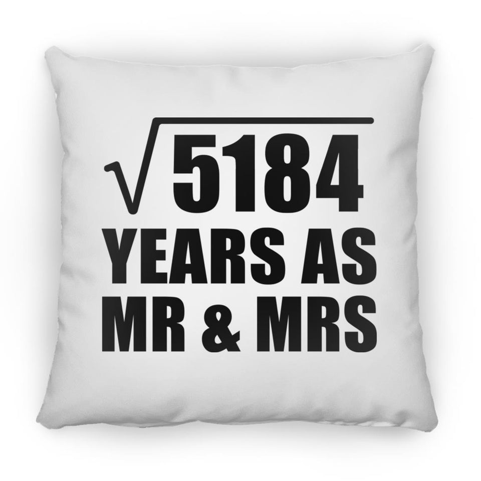 72nd Anniversary Square Root of 5184 Years As Mr & Mrs - Throw Pillow