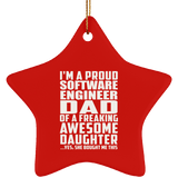 Proud Software Engineer Dad Of Awesome Daughter - Star Ornament