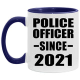 Police Officer Since 2021 - 11oz Accent Mug Purple
