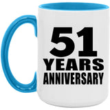 51st Anniversary 51 Years - 15oz Accent Mug Blue