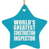 World's Greatest Construction Inspector - Star Ornament