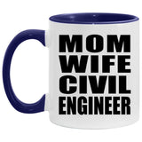 Mom Wife Civil Engineer - 11oz Accent Mug Purple