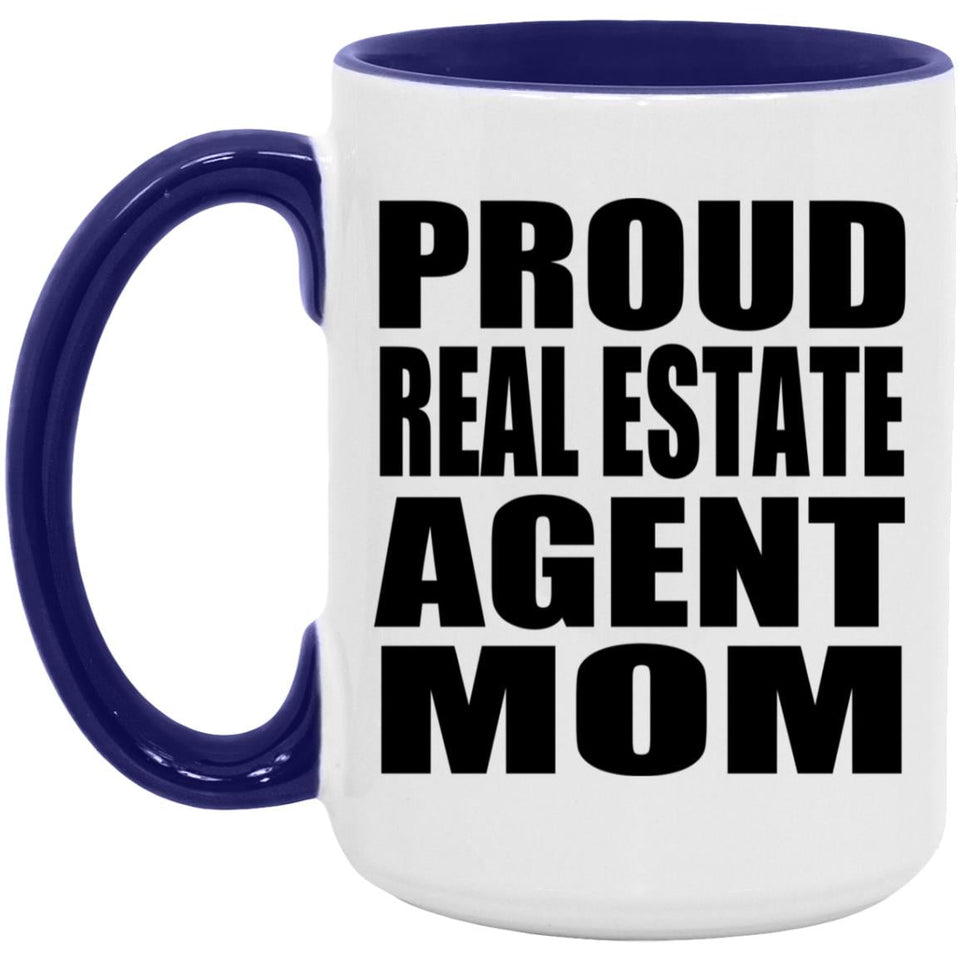 Proud Real Estate Agent Mom - 15oz Accent Mug Purple