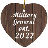 Military General Established Est. 2022 - Heart Ornament D