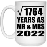 42nd Anniversary Square Root of 1764 Years As Mr & Mrs 2022 - 15oz Coffee Mug