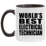 World's Best Electrical Technician - 11oz Accent Mug Black