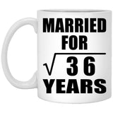6th Anniversary Married For Square Root of 36 Years - 11oz Coffee Mug
