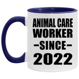 Animal Care Worker Since 2022 - 11oz Accent Mug Purple