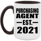 Purchasing Agent Established EST. 2021 - 15oz Accent Mug Black