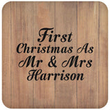 First Christmas As Mr & Mrs Harrison - Drink Coaster C