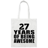 27th Birthday 27 Years Of Being Awesome - Tote Bag White