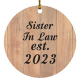 Sister In Law Established EST. 2023 - Circle Ornament C