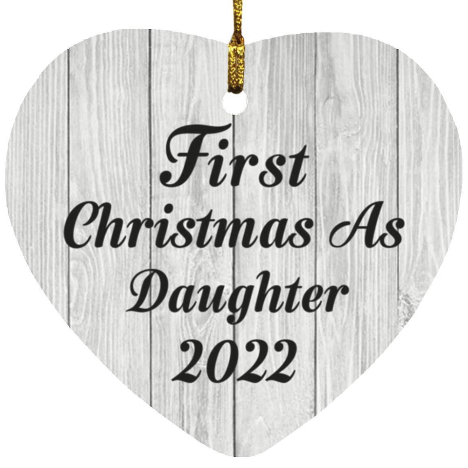 First Christmas As Daughter 2022 - Heart Ornament F