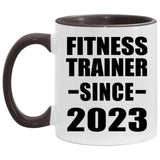 Fitness Trainer Since 2023 - 11oz Accent Mug Black