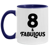 8th Birthday 8 & Fabulous - 11oz Accent Mug Purple