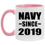 Navy Since 2019 - 11oz Accent Mug Pink
