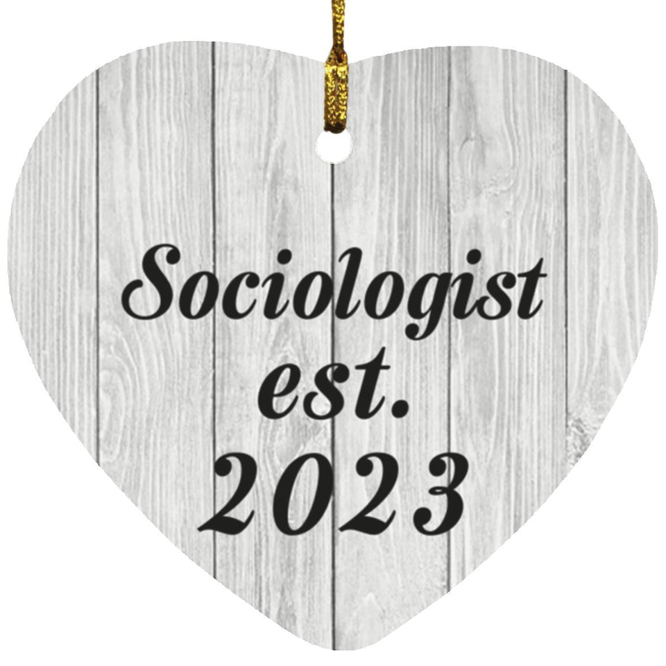 Sociologist Established Est. 2023 - Heart Ornament F