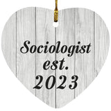 Sociologist Established Est. 2023 - Heart Ornament F