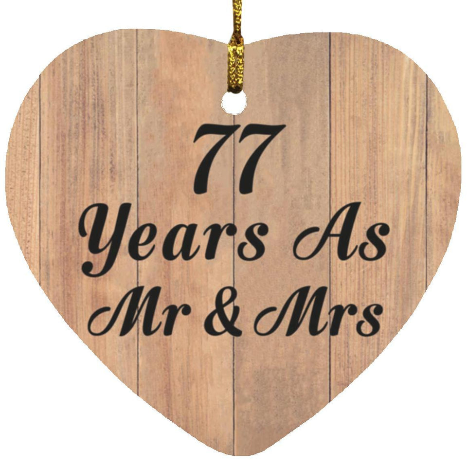 77 Years As Mr & Mrs - Heart Ornament C