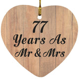 77 Years As Mr & Mrs - Heart Ornament C