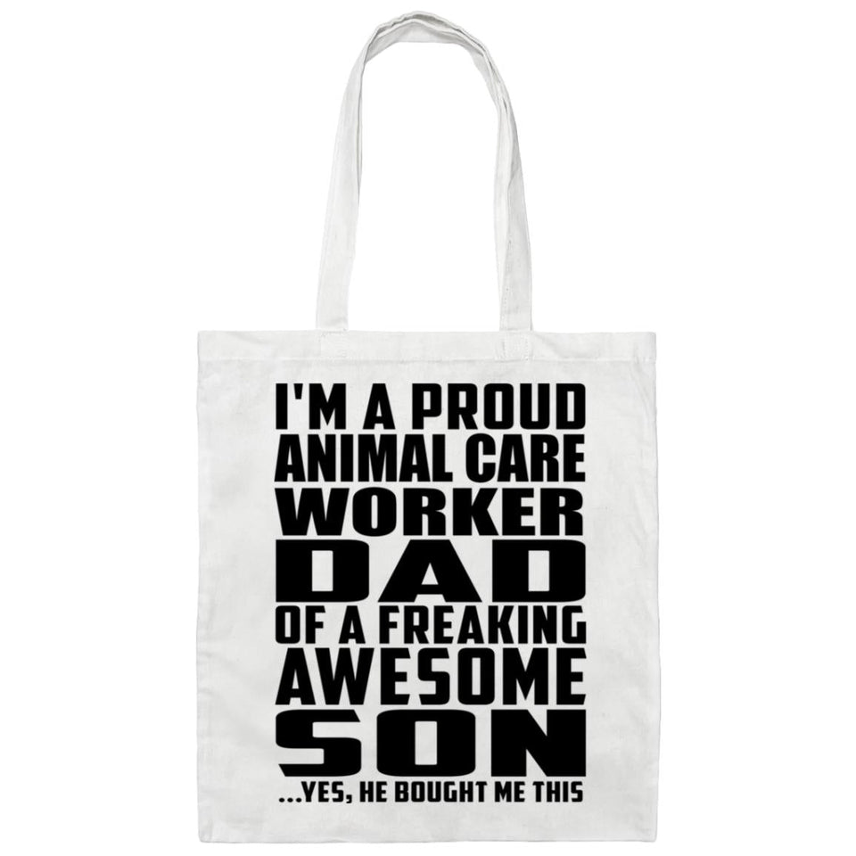 Proud Animal Care Worker Dad Of Awesome Son - Tote Bag White