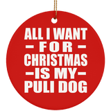 All I Want For Christmas Is My Puli Dog - Circle Ornament