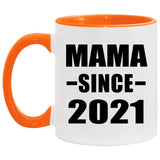 Mama Since 2021 - 11oz Accent Mug Orange