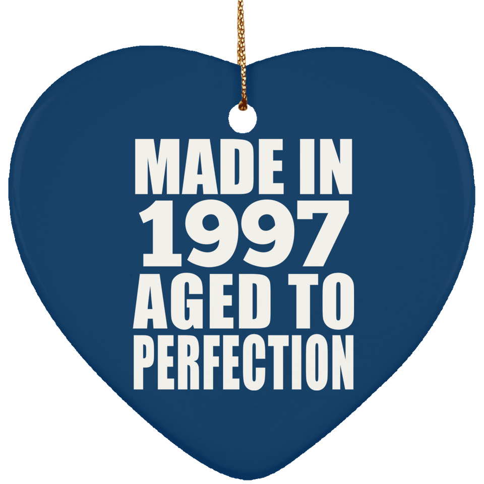 27th Birthday Made In 1997 Aged to Perfection - Heart Ornament