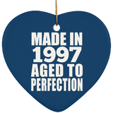 27th Birthday Made In 1997 Aged to Perfection - Heart Ornament