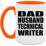 Dad Husband Technical Writer - 15oz Accent Mug Orange
