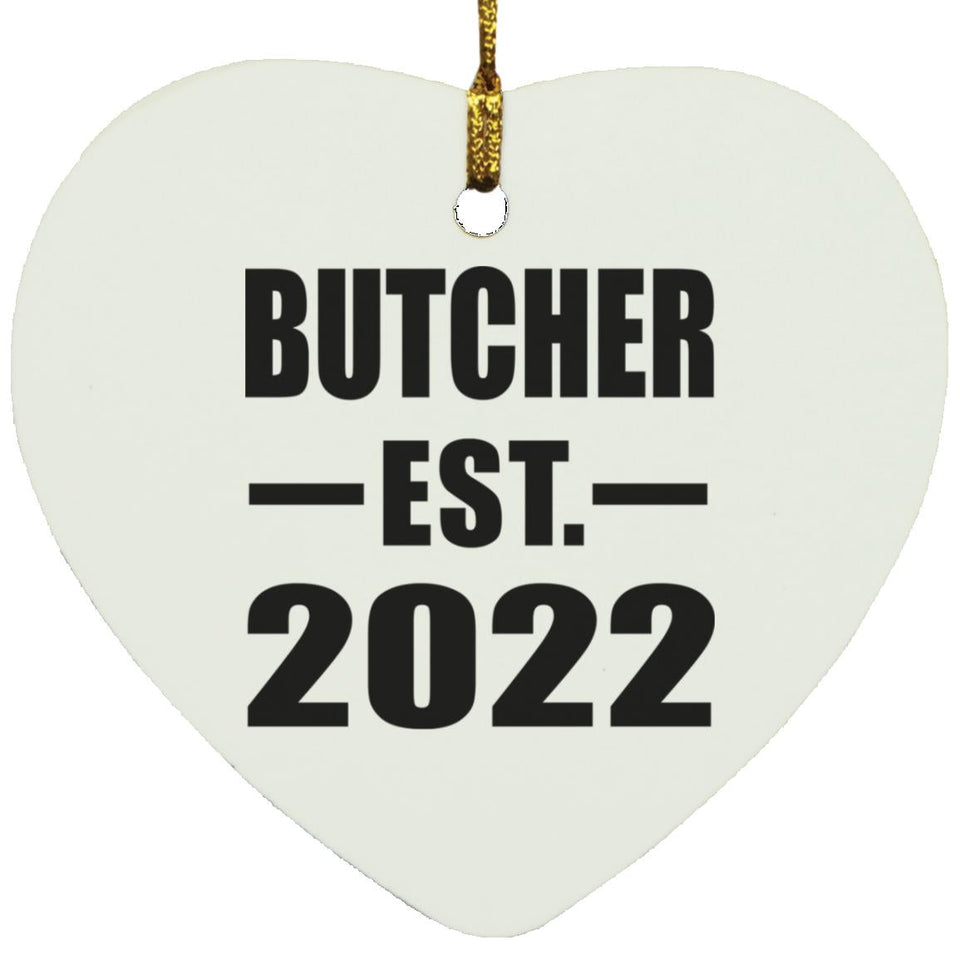 Butcher Established EST. 2022 - Heart Ornament