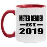 Meter Reader Established EST. 2019 - 11oz Accent Mug Red
