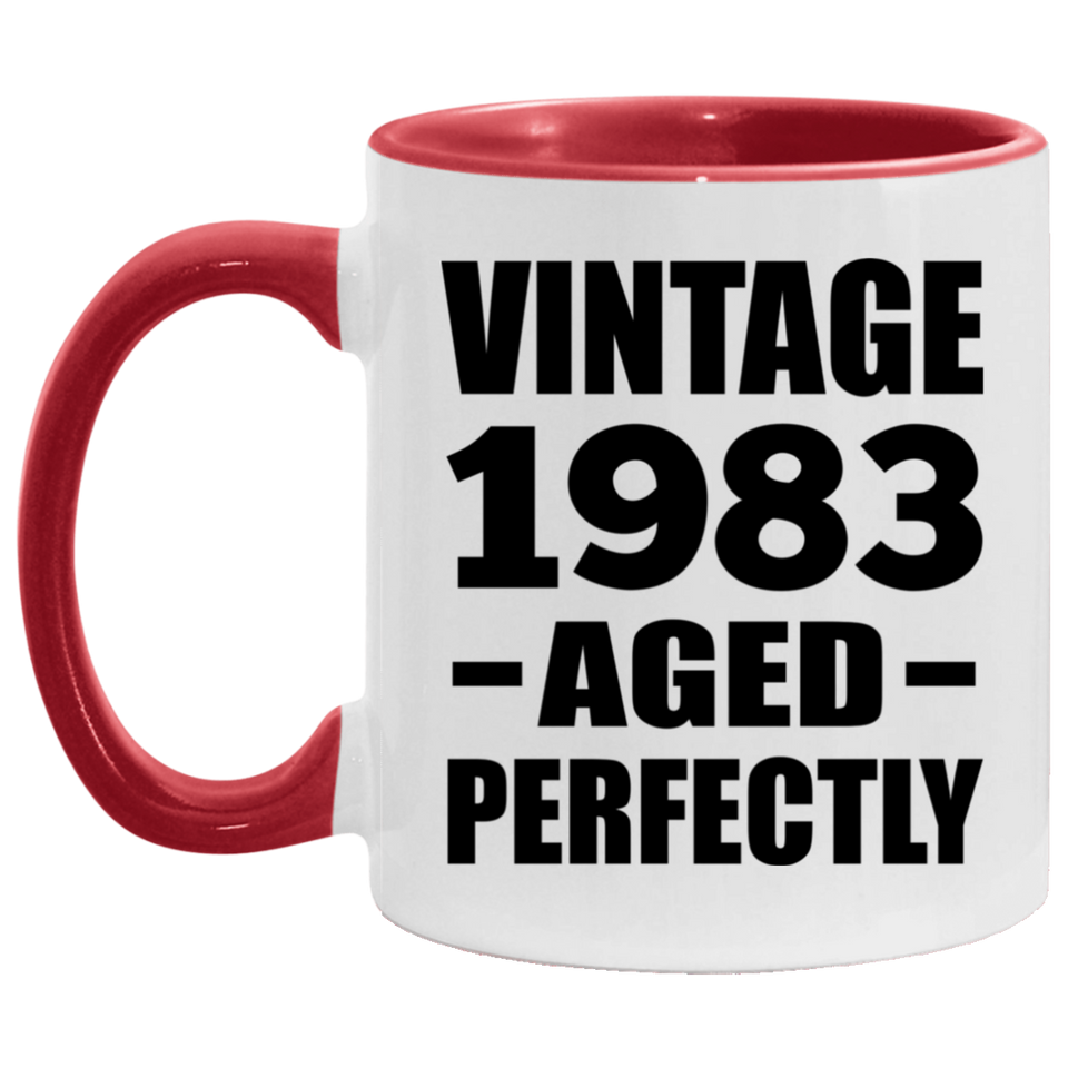 41st Birthday Vintage 1983 Aged Perfectly - 11oz Accent Mug Red