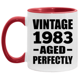 41st Birthday Vintage 1983 Aged Perfectly - 11oz Accent Mug Red