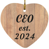CEO Established Est. 2024 - Heart Ornament C