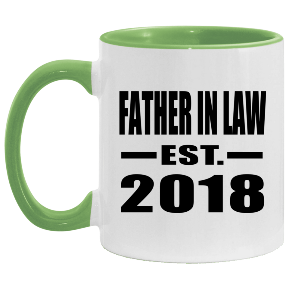 Father In Law Established EST. 2018 - 11oz Accent Mug Green