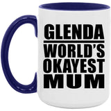 Glenda World's Okayest Mum - 15oz Accent Mug Purple