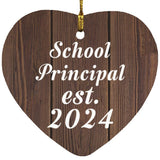 School Principal Established Est. 2024 - Heart Ornament D