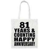 Happy 81st Anniversary 81 Years & Counting - Tote Bag White