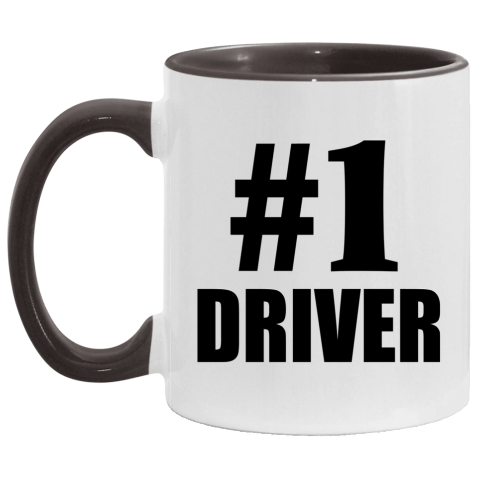 Number One #1 Driver - 11oz Accent Mug Black