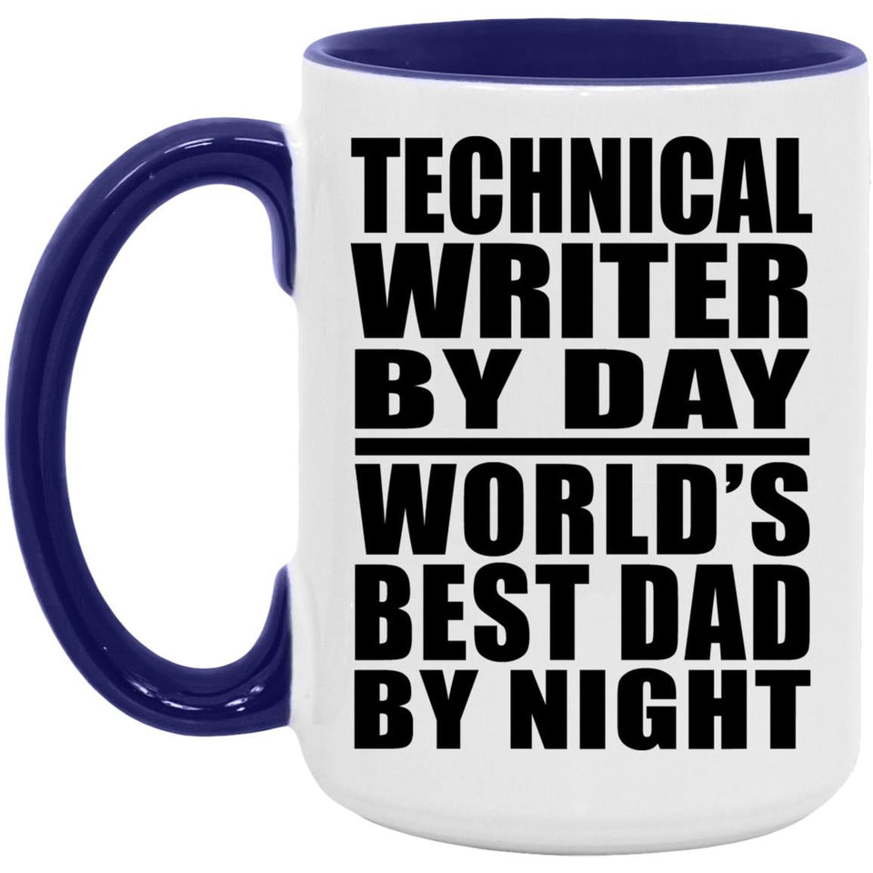 Technical Writer By Day World's Best Dad By Night - 15oz Accent Mug Purple