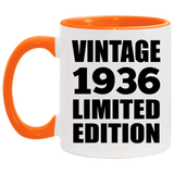 88th Birthday Vintage 1936 Limited Edition - 11oz Accent Mug Orange