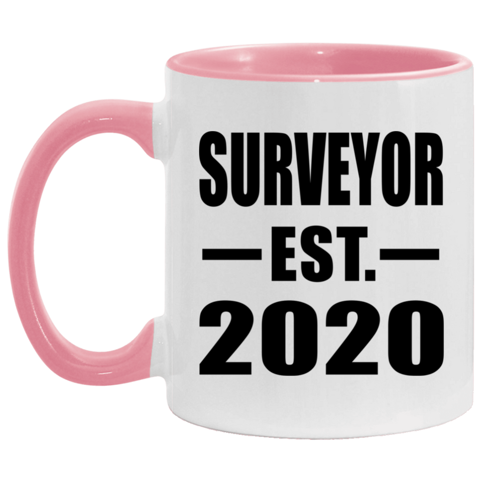 Surveyor Established EST. 2020 - 11oz Accent Mug Pink