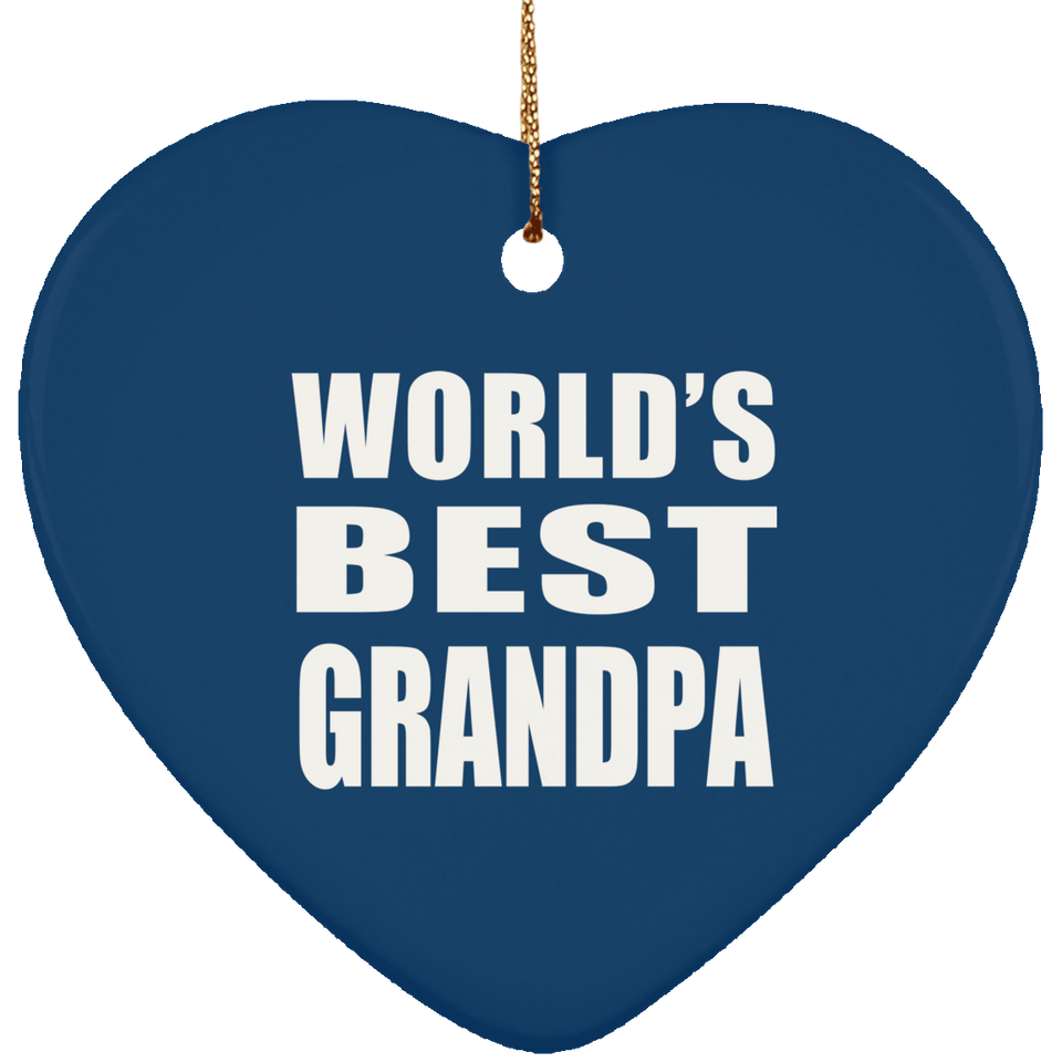 World's Best Grandpa - Heart Ornament