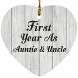 First Year As Auntie & Uncle - Heart Ornament F