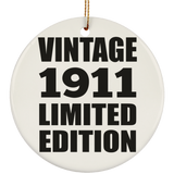 113th Birthday Vintage 1911 Limited Edition - Circle Ornament