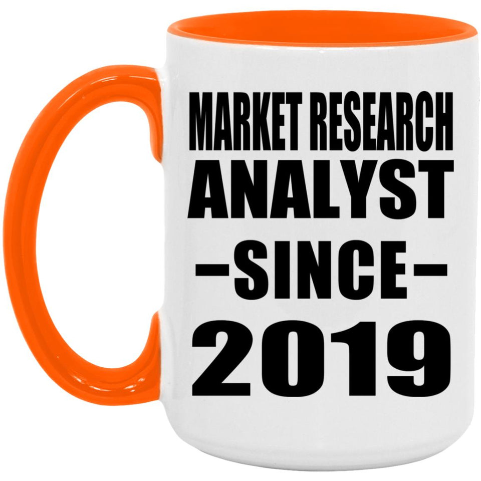 Market Research Analyst Since 2019 - 15oz Accent Mug Orange