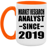 Market Research Analyst Since 2019 - 15oz Accent Mug Orange