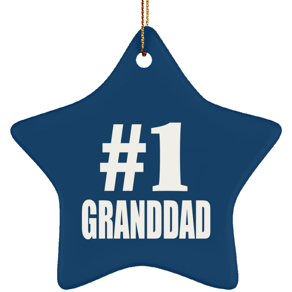 Number One #1 Granddad - Star Ornament